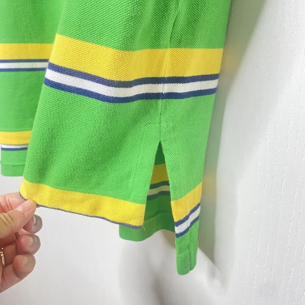POLO by Ralph Lauren classic mens shirt Green Yellow Navy White stripe sz XXL